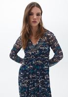 Bayan Çok Renkli V Yaka Tül Elbise