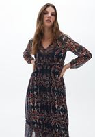 Bayan Çok Renkli V Yaka Tül Elbise