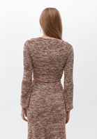 Women Brick Gathered Crop Blouse