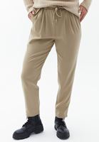 Bayan Bej Pileli Carrot-Fit Pantolon
