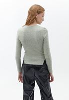 Bayan Yeşil Cut-Out Detaylı Bluz