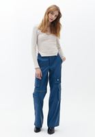 Bayan Bej Cut-Out Detaylı Bluz