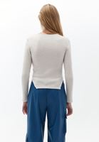 Bayan Bej Cut-Out Detaylı Bluz