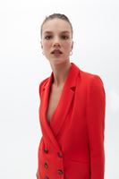 Blazer Ceket Elbise ve Çizme Kombini