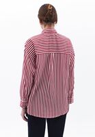 Bayan Çok Renkli Loose-Fit Çizgili Gömlek