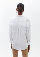 Bayan Beyaz Loose-Fit Poplin Gömlek