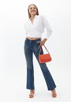 Bayan Beyaz Bağlamalı Crop Gömlek