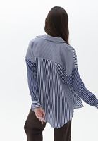 Bayan Çok Renkli Oversize Çizgili Gömlek