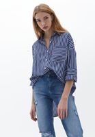Bayan Çok Renkli Oversize Çizgili Gömlek