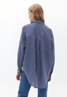 Bayan Çok Renkli Oversize Çizgili Gömlek