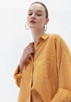 Bayan Çok Renkli Oversize Çizgili Gömlek