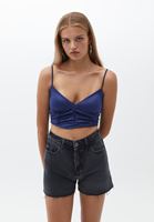 Büzgülü Crop ve Şort Kombini