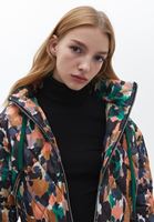 Bayan Çok Renkli Oversize Kapitoneli Crop Mont