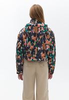 Bayan Çok Renkli Oversize Kapitoneli Crop Mont