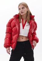 Bayan Kırmızı Kapitoneli Şişme Mont