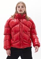 Bayan Kırmızı Kapitoneli Şişme Mont