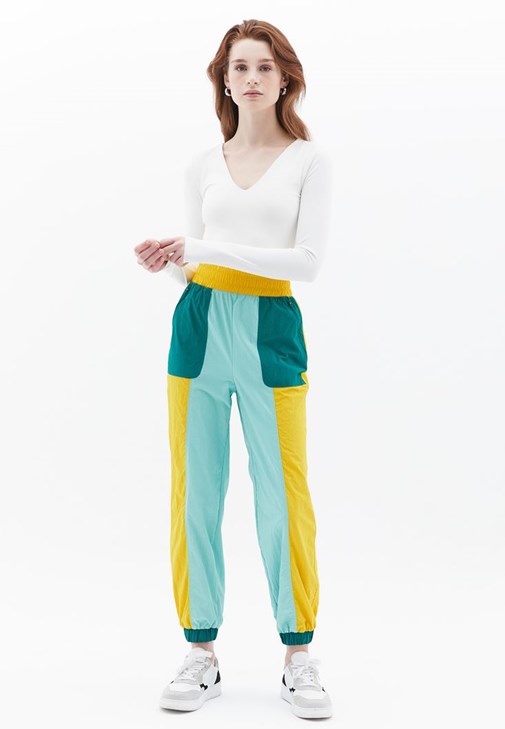 Çok Renkli Waterproof Ultra Yüksek Bel Jogger Pantolon