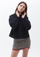 Bayan Siyah Kapüşonlu Yağmurluk