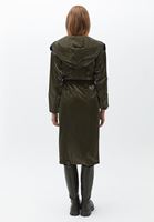 Bayan Yeşil Kapüşonlu Oversize Yağmurluk