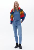 Bayan Mavi Pamuklu Uzun Kollu Tişört