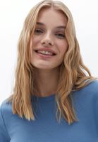 Bayan Mavi Pamuklu Uzun Kollu Tişört