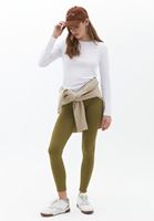 Bayan Beyaz Pamuklu Uzun Kollu Tişört