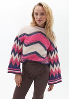 Bayan Çok Renkli Loose-Fit Desenli Kazak