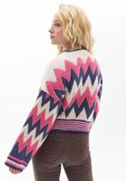 Bayan Çok Renkli Loose-Fit Desenli Kazak