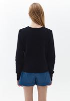 Bayan Siyah Cut-Out Detaylı Kazak