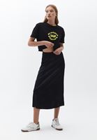 Saten Eek ve Askılı Crop Top Kombini