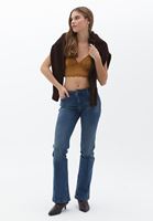 Bayan Kahverengi Çapraz Askılı Dantelli Bralet