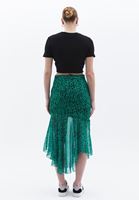 Women Mixed Asymmetrical Midi Length Skirt