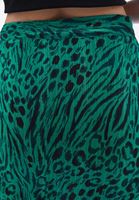 Women Mixed Asymmetrical Midi Length Skirt