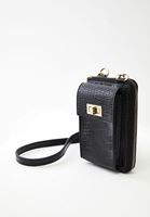 Bayan Siyah Crocodile Dokulu Telefon Çantası