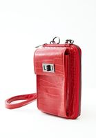 Bayan Kırmızı Crocodile Dokulu Telefon Çantası