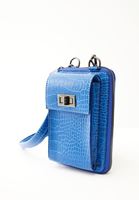 Bayan Mavi Crocodile Dokulu Telefon Çantası