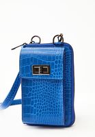 Bayan Mavi Crocodile Dokulu Telefon Çantası