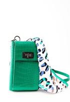 Bayan Yeşil Crocodile Dokulu Telefon Çantası