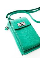 Bayan Yeşil Crocodile Dokulu Telefon Çantası