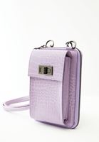 Bayan Lila Crocodile Dokulu Telefon Çantası