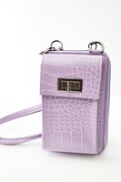 Bayan Lila Crocodile Dokulu Telefon Çantası