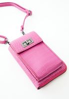 Bayan Pembe Crocodile Dokulu Telefon Çantası