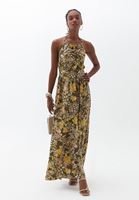 Bayan Çok Renkli Cut-Out Detaylı Uzun Elbise ( TENCEL™ )