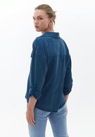 Bayan Mavi Loose-Fit Gömlek ( TENCEL™ )