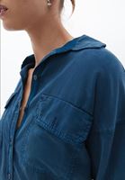 Bayan Mavi Loose-Fit Gömlek ( TENCEL™ )