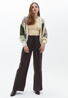 Bayan Kahverengi Ultra Yüksek Bel Wide-Leg Pantolon ( TENCEL™ )