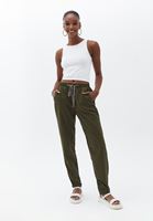 Bayan Yeşil Beli Lastikli Carrot-Fit Pantolon ( TENCEL™ )