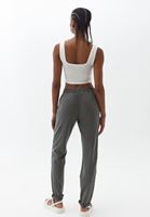 Bayan Gri Beli Lastikli Carrot-Fit Pantolon ( TENCEL™ )