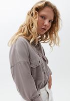 Bayan Bej Cepli Loose-Fit Gömlek ( TENCEL™ )