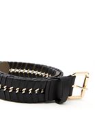 Bayan Siyah Zincir Detaylı Kemer